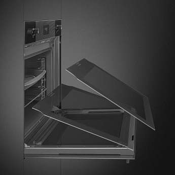 картинка Электрический духовой шкаф Smeg SOP6101S2B3 стекло Deep Black 